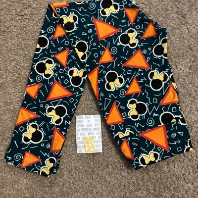 LuLaRoe Disney Leggings OS Minnie Mouse Geometric Multicolor